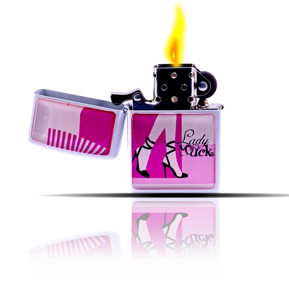 Barbie Lady Muck Beyaz Zippo Tarzı Benzinli Çakmak