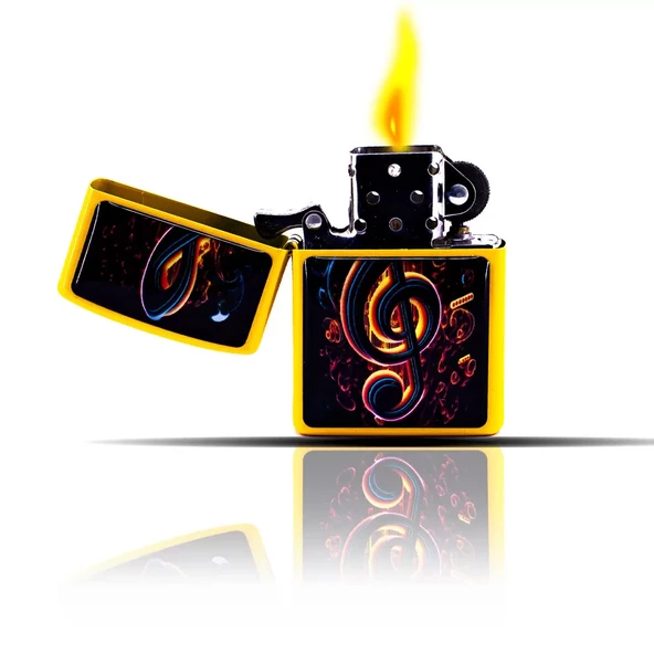 TREBLE CLEF MUSIC SARI GIFTSOME BENZİNLİ ÇAKMAK