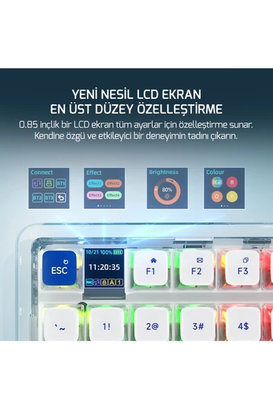 GamePower Gasket Pro X RGB Wireless/Bluetooth/Kablolu Mekanik Hot-Swap Yağlı Switch Gasket Gaming Klavye - 4