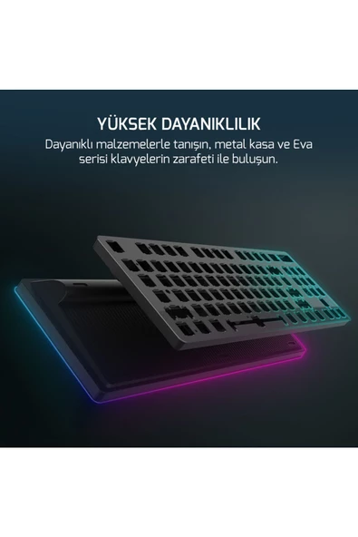 GamePower Eva 5 60m Mekanik Blue Switch Türkçe Q 88 Tuş Usb Gaming Klavye - 3 Yıl Garantili - 7