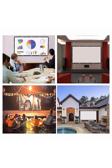 Havit Pa301 100 Inç Siyah Çerçeveli Duvar Tipi Projeksiyon Perdesi - 6