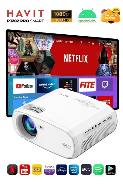 Havit Pj202 Pro Projeksiyon Smart Sürüm 4k Desteği Netflix Youtube, Exxen) - Türkçe Menü