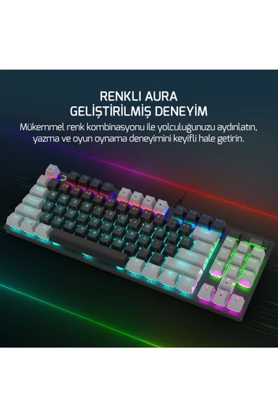 GamePower Eva 5 60m Mekanik Red Switch Türkçe Q 88 Tuş Usb Gaming Klavye - 3 Yıl Garantili - 5