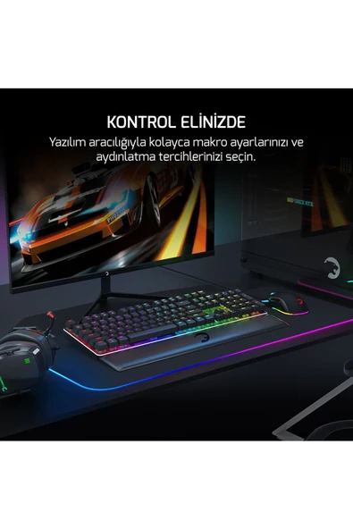 GamePower Ogre Rgb 60m Blue Switch Türkçe Q Usb Mekanik Gaming Klavye - 6