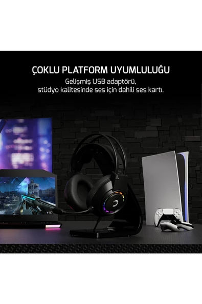 GamePower Voldon Siyah 7.1 Surround Rainbow Gaming Kulaklık - 6