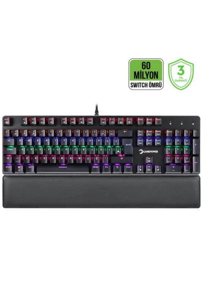 GamePower Ogre Rainbow 60m Red Switch Mekanik Gaming Klavye