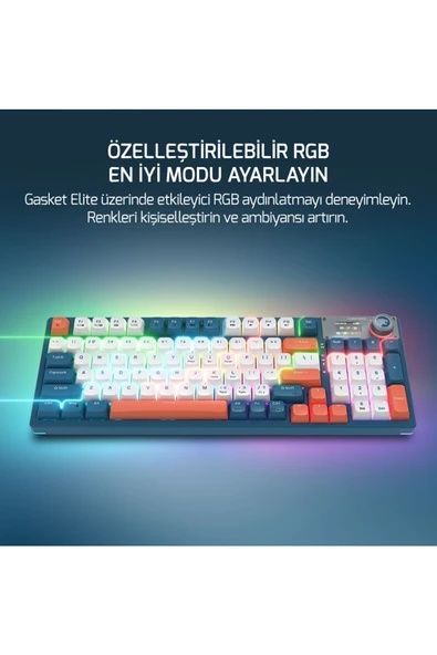 GamePower Gasket Elite X RGB Wireless/Bluetooth/Kablolu Mekanik Hot-Swap Yağlı Switch Gasket Gaming Klavye - 8