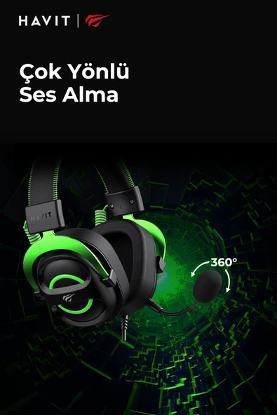 Havit t Gamenote H2002E Çıkarılabilir Mikrofonlu Gaming Oyuncu Kulaklığı - 3.5mm - 7