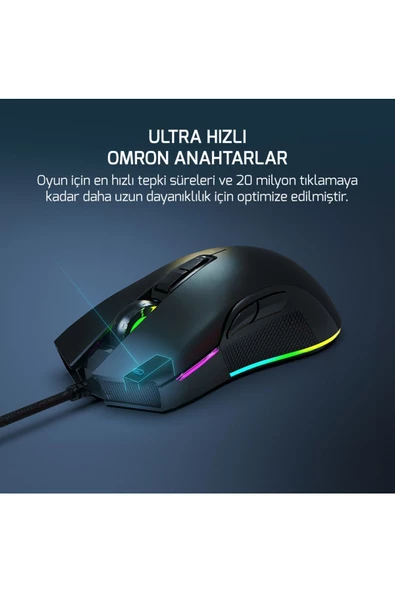 Gamepower Ursa 10000Dpı Usb Oyuncu Mouse Siyah - 7