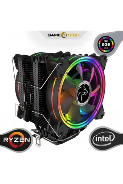 OEM Gametech Freezer Pro Hd120 2x Rgb Işık 6x Bakır Kule Tipi Işlemci Fanı