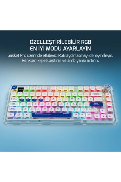 GamePower Gasket Pro X RGB Wireless/Bluetooth/Kablolu Mekanik Hot-Swap Yağlı Switch Gasket Gaming Klavye - 6
