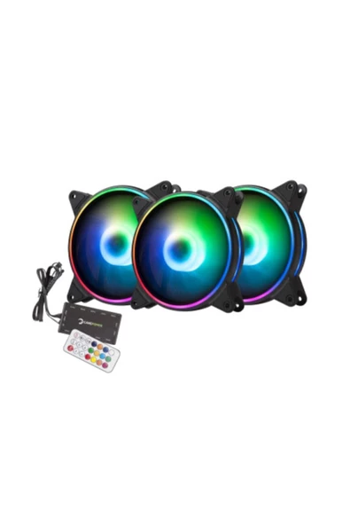 GamePower Air Turbine 3x120mm Argb Kumandalı Fan Set Rgb Kit Sessiz Kasa Fanı - 2