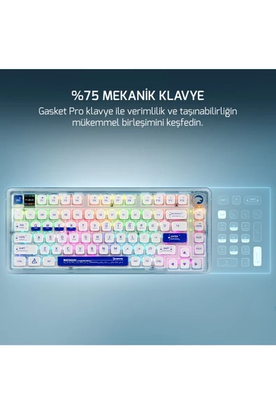GamePower Gasket Pro X RGB Wireless/Bluetooth/Kablolu Mekanik Hot-Swap Yağlı Switch Gasket Gaming Klavye - 2