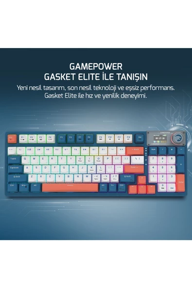 GamePower Gasket Elite X RGB Wireless/Bluetooth/Kablolu Mekanik Hot-Swap Yağlı Switch Gasket Gaming Klavye - 2