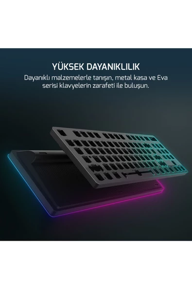 GamePower Eva 5 60m Mekanik Red Switch Türkçe Q 88 Tuş Usb Gaming Klavye - 3 Yıl Garantili - 7