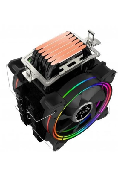 OEM Gametech Freezer Pro Hd120 2x Rgb Işık 6x Bakır Kule Tipi Işlemci Fanı - 6