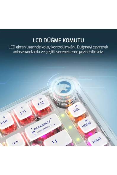 GamePower Gasket Pro X RGB Wireless/Bluetooth/Kablolu Mekanik Hot-Swap Yağlı Switch Gasket Gaming Klavye - 8