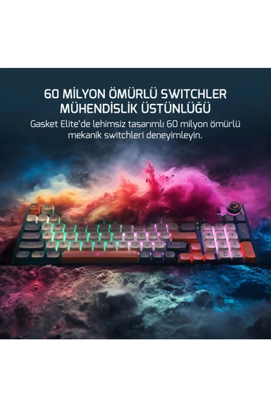 GamePower Gasket Elite RGB Wireless/Bluetooth/Kablolu Mekanik Red Switch Gasket Gaming Klavye - 3
