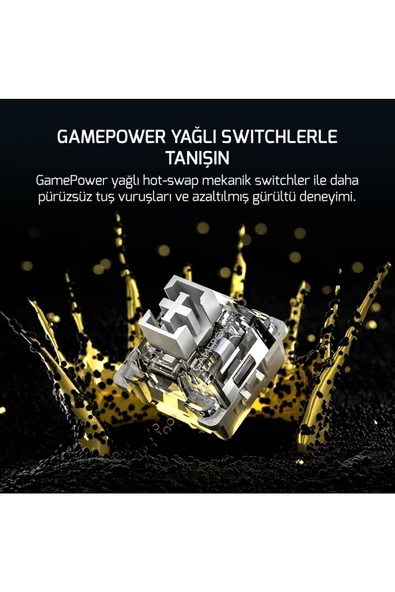 GamePower Gasket Pro X RGB Wireless/Bluetooth/Kablolu Mekanik Hot-Swap Yağlı Switch Gasket Gaming Klavye - 3