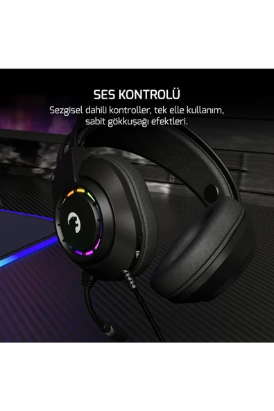GamePower Voldon Siyah 7.1 Surround Rainbow Gaming Kulaklık - 7