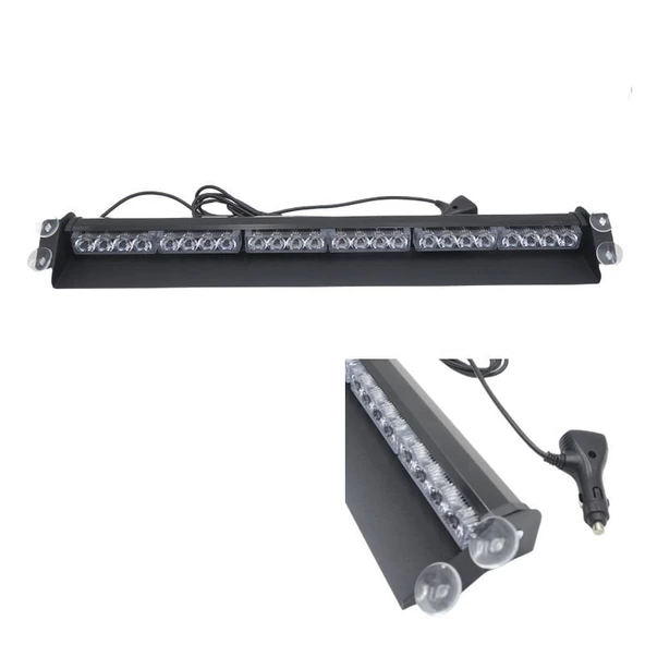 Çakar lamba 70cm 12-30v vantuzlu 24 ledli kırmızı-mavi / LAPA541 - Resim 2