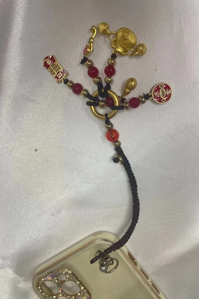 Telefon Kılıf Süsü Feng Shui Kabak Bereket Şans Mutluluk Ejderha Çin Paralı Feng Sui Pagoda Anahtarlık - 5