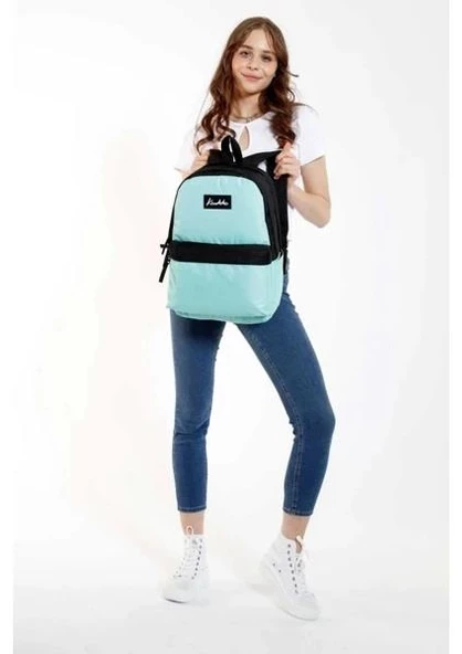 Kaukko Basic Colors Okul Sırt Çantası Mint Siyah K1415 - Resim 2