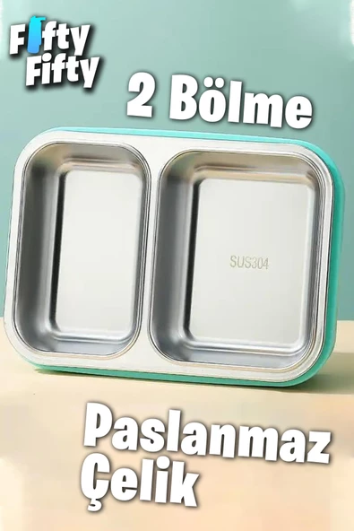 Vagonlife Lunch Box 700 ML Tek Kat İki Bölmeli Metal Kaşıklı Yeni Nesil Sefer Tası-FFLBOX7096 - 9