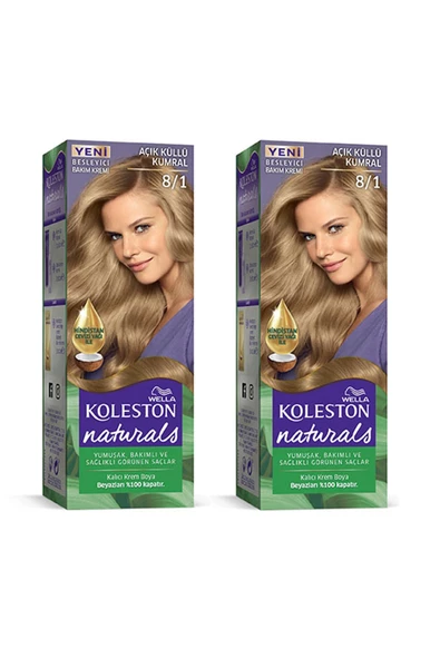 Naturals Saç Boyası Açık Küllü Kumral 8/1 2x Paket