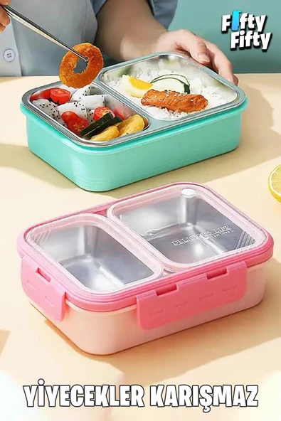 Vagonlife Lunch Box 700 ML Tek Kat İki Bölmeli Metal Kaşıklı Yeni Nesil Sefer Tası-FFLBOX7096 - 11