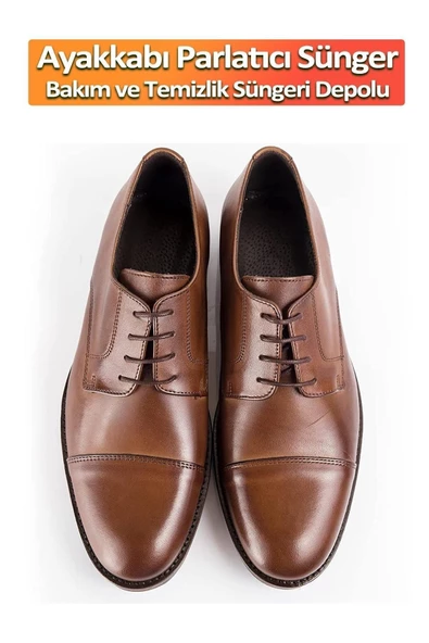 SİLVER Deri Ayakkabı Parlatma Temizleme Ve Bakım Süngeri Naturel Depolu - 6