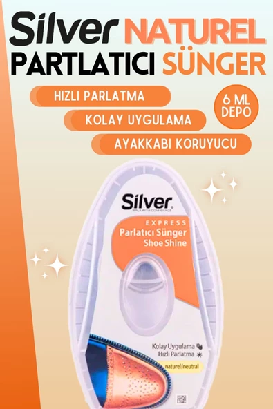 SİLVER Deri Ayakkabı Parlatma Temizleme Ve Bakım Süngeri Naturel Depolu