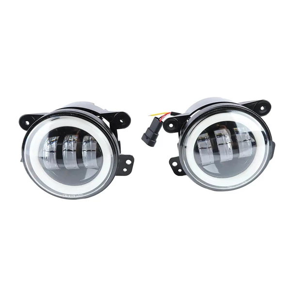 Offroad sis lambası beyaz-turuncu angelli set 4inç /  LASS373 - 4