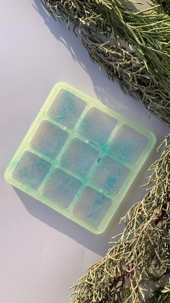 Soft Sarı Renkli Ve Yeşil Sim Süslü Kare Dama Şekilli Epoksi Bardak Altlığı El Yapımı Hediyelik - 3