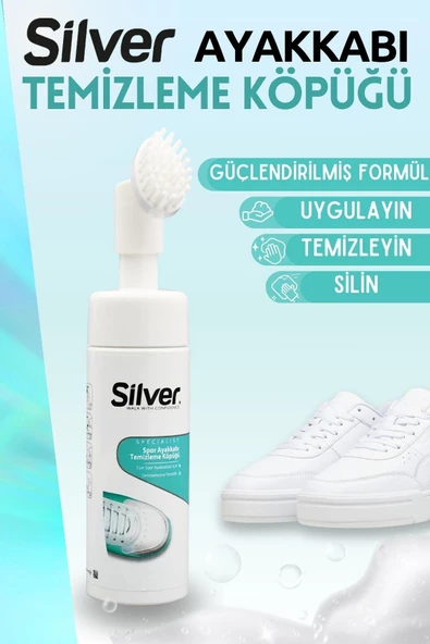 SİLVER Kadın Ayakkabı Deodorant + Fırçalı Spor Ayakkabı Temizleme Köpüğü 2'li Set - 3