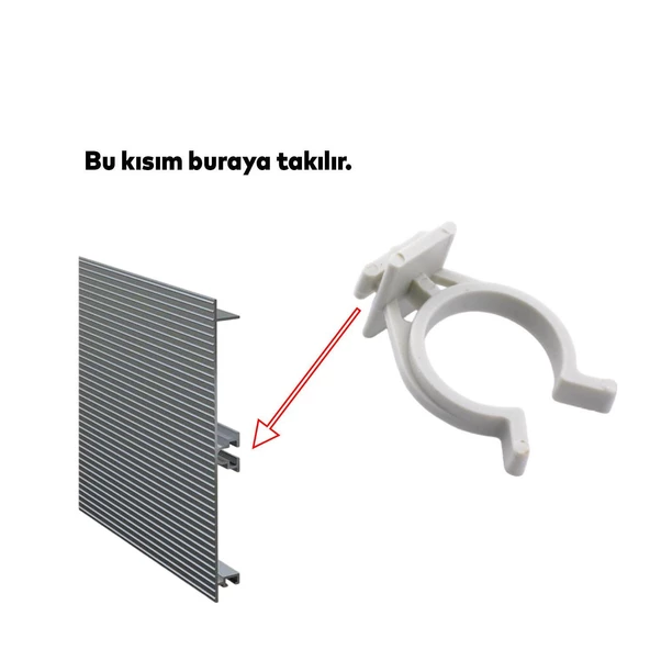 (6 Adet) Mobilya Baza Ayakkabılık Dolap Mutfak Tezgah Gardrop Vestiyer Ayak Bacak Boru Tutucu Toka Klips - Resim 3