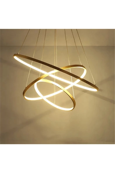 Gold / Oxygen / 80-60-40 cm / 3 Renk Işık / Sarkıt Avize