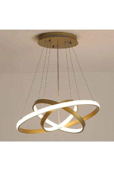 Gold / Platform / 60-50-30 cm / 3 Renk Işık / Sarkıt Avize / 3 Yı - 2