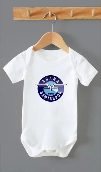 Organik %100 Pamuk Adana Demirspor Baskılı Bebek Body Zıbın ZBN0144