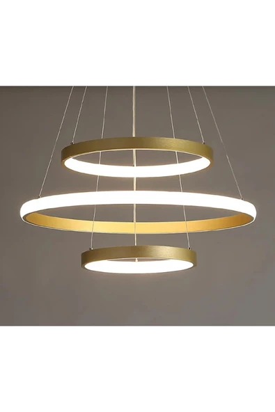 Gold / Platform / 60-50-30 cm / 3 Renk Işık / Sarkıt Avize / 3 Yı - 3