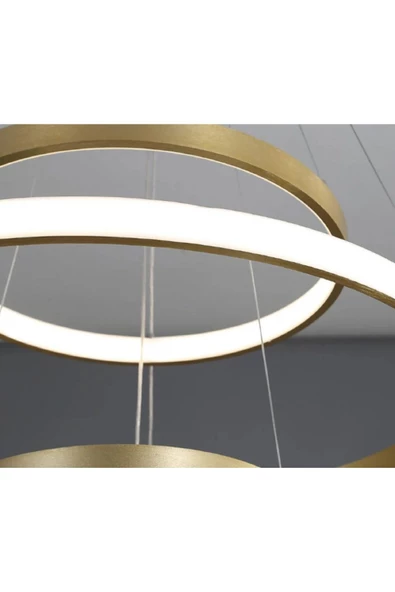 Gold / Platform / 60-50-30 cm / 3 Renk Işık / Sarkıt Avize / 3 Yı - 5