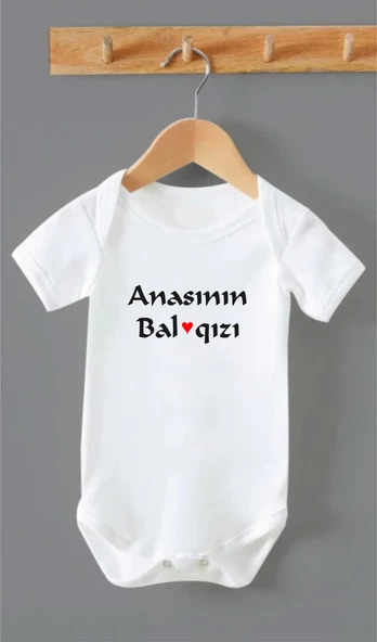 Organik %100 Pamuk Anasının Bal qızı Azeri Bebek Body Zıbın ZBN0151