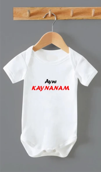 Organik %100 Pamuk Aynı Kaynanam Bebek Body Zıbın ZBN0161 - 1