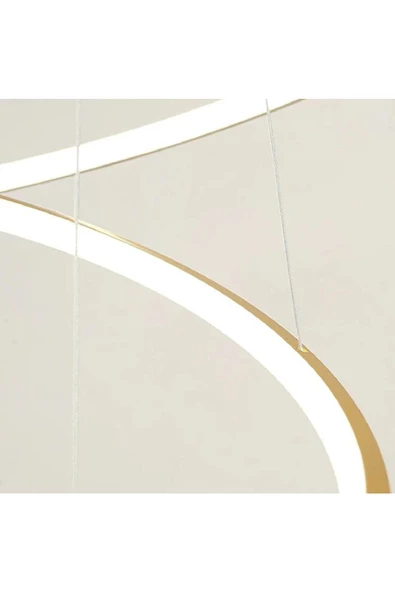 Gold / Mena / 40 cm / 3 Renk Işık / Sarkıt Avize / 3 Yıl Garanti - 4