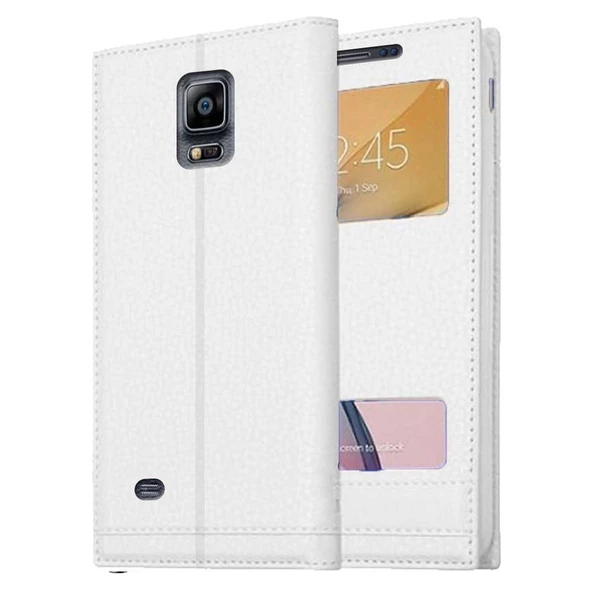 Samsung Galaxy Note 4 Uyumlu Pencereli Kapaklı Magnum Kılıf - Resim 7