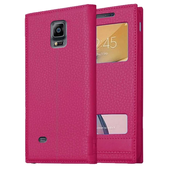 Samsung Galaxy Note 4 Uyumlu Pencereli Kapaklı Magnum Kılıf - Resim 4