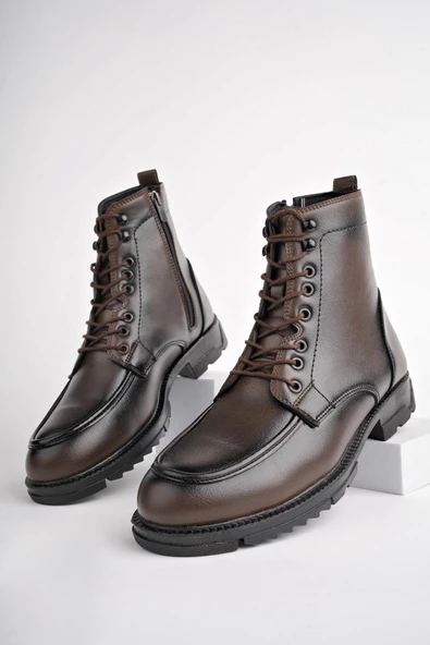 Muggo MAXWELLY Garantili Fermuarlı Bağcıklı Rahat Hafif Taban Erkek Bot - 9