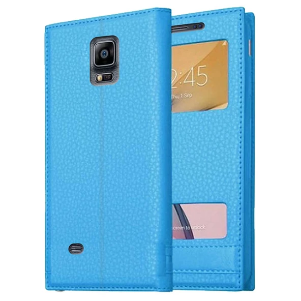 Samsung Galaxy Note 4 Uyumlu Pencereli Kapaklı Magnum Kılıf - Resim 6