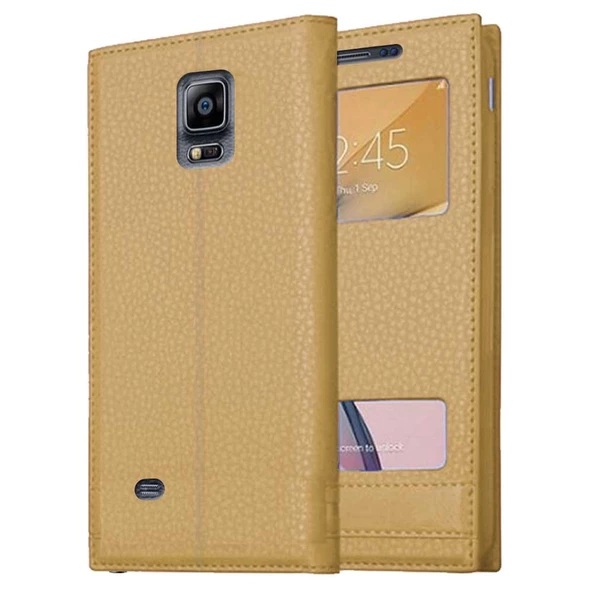 Samsung Galaxy Note 4 Uyumlu Pencereli Kapaklı Magnum Kılıf - Resim 5