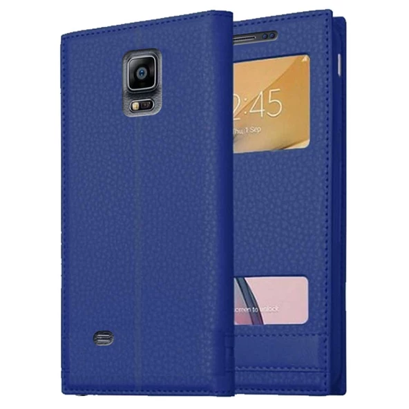 Samsung Galaxy Note 4 Uyumlu Pencereli Kapaklı Magnum Kılıf - Resim 8